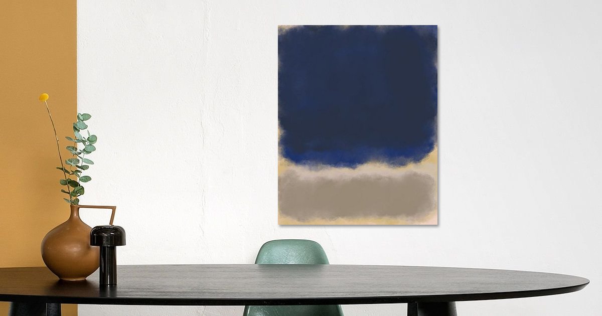 Blue, white, grey. Color field painting inspired by Mark Rothko. by